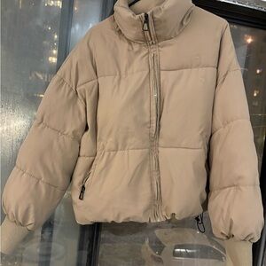 Women's Tan Puffer Jacket
